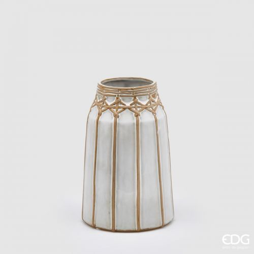 Vaso Decorato Righe Ivory