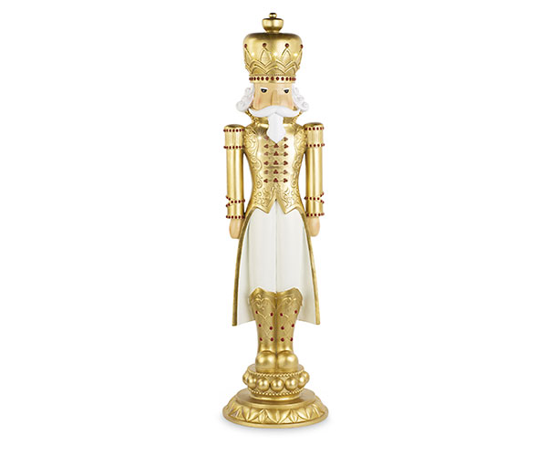 Schiaccianoci bianco e oro con led