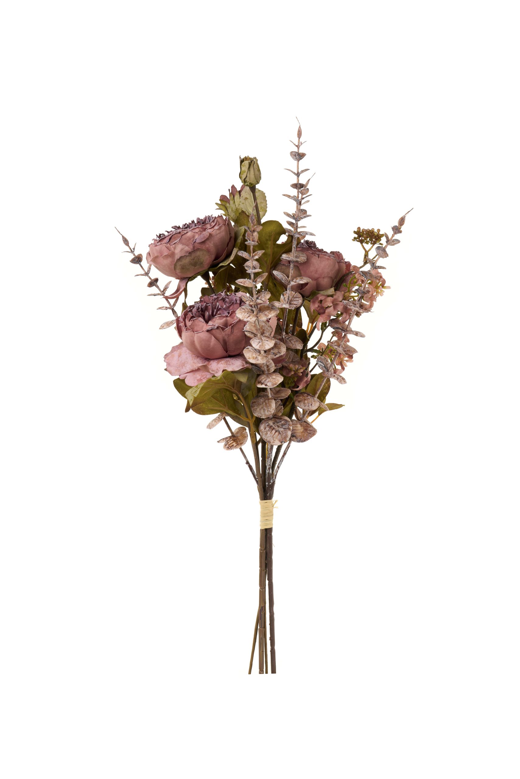 Mazzo fiori peonie rosa antico
