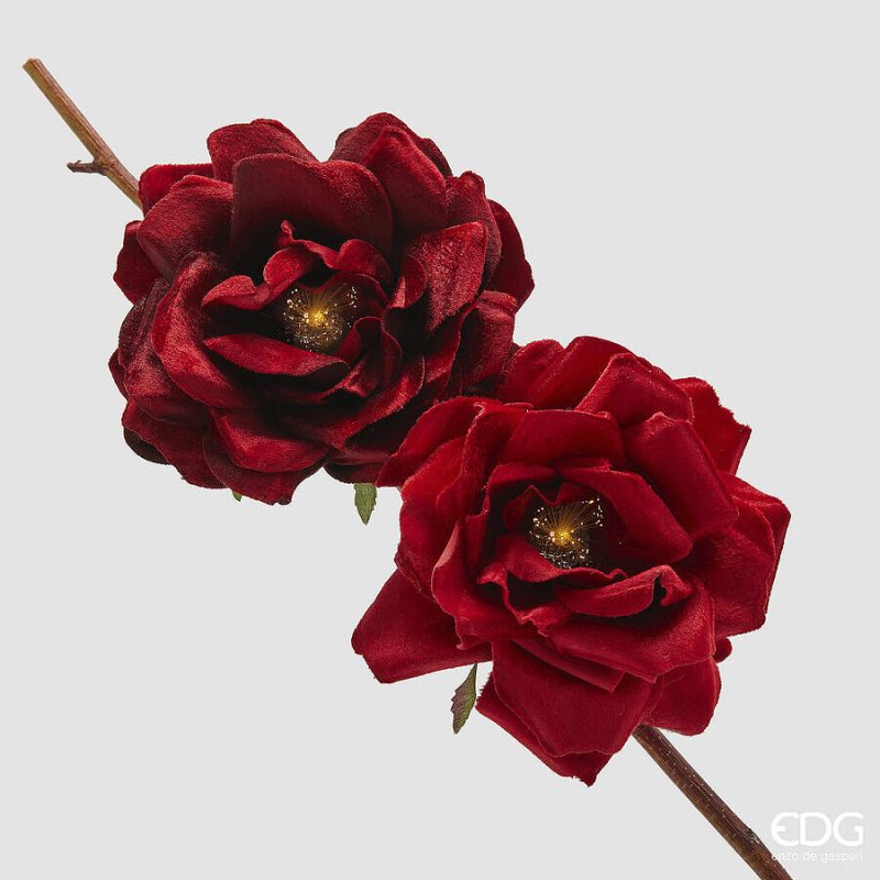 Rosa velvet clip con led